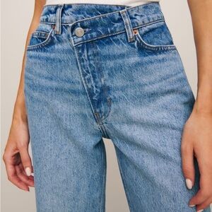 Reformation Gemma High Rise Crossover Wide Leg Jeans size 24
